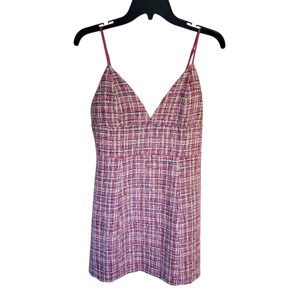 Pink Woven Vintage Inspired Mini Dress